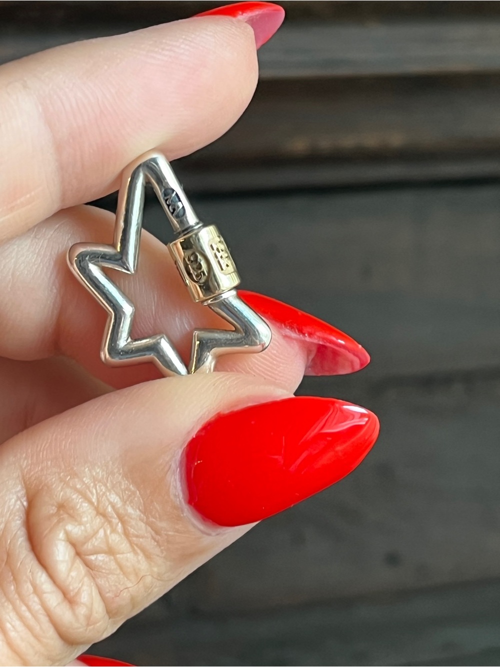 Marla Aaron Chubby Sterling Silver and 14k Star Lock from Set - Picture 7 of 7